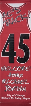 1995 Michael Jordan “Hes Back” #45 Chicago Bulls Street Banner